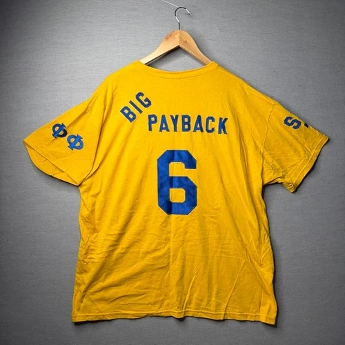 Fruit Of The Loom T-Shirt Alpha Phi Omega Graphic Yellow 2XL image 2