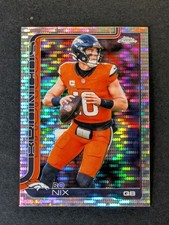 Bo Nix Pulsar Topps 2025 Chrome Denver Broncos Rookie RC #88 NFL Football Card. rookie card picture