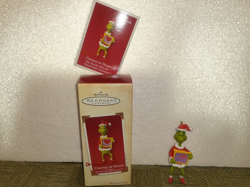 HALLMARK Ornament GRINCH CHANGE of HEART Dr. SEUSS NEVER DISPLAYED New w/Bx FuN!