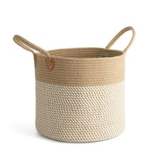 Large Wicker Jute Woven Storage Basket with Handles   Blanket Laundry Basket ...
