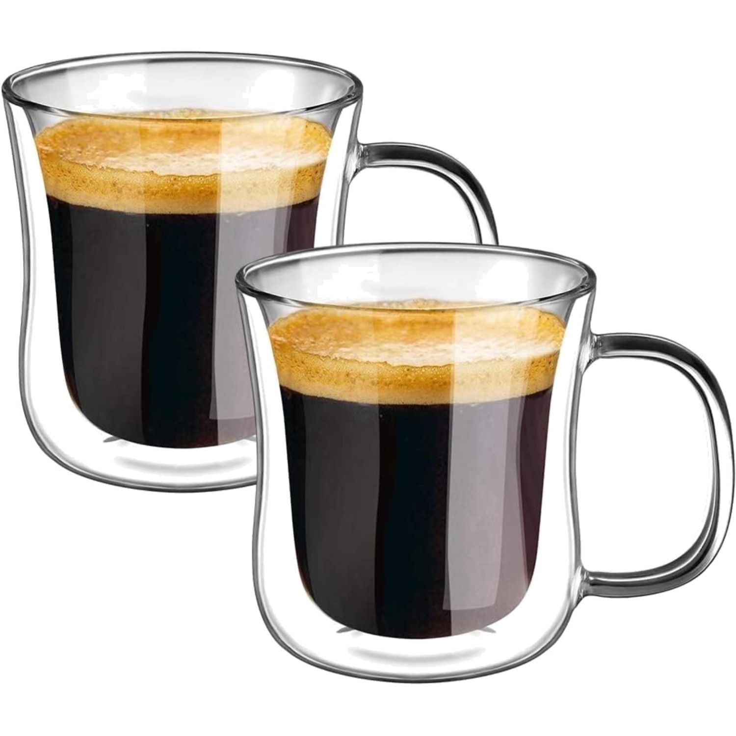 Espressotassen Doppelwandig Glas Kaffeetassen Teetassen Set Borosilikat 120ml