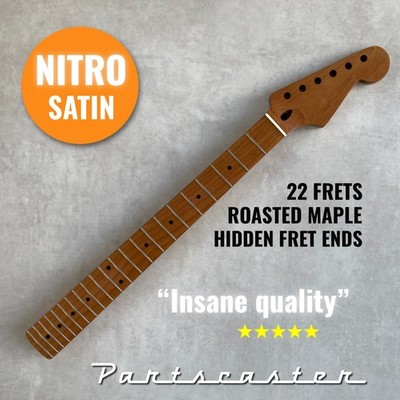 Gerösteter Ahorn Hals für Stratocaster Strat / SS Bünde / Nitro / Knochenmutter