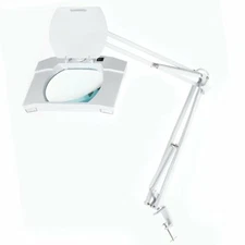 Heavy-duty 1.75X Magnification Lamp Rectangular Glass with Adjustable Arm +Clamp