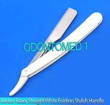 Barber Razor Straight Shaving Stainless Steel Edge White Folding Stylish Handle