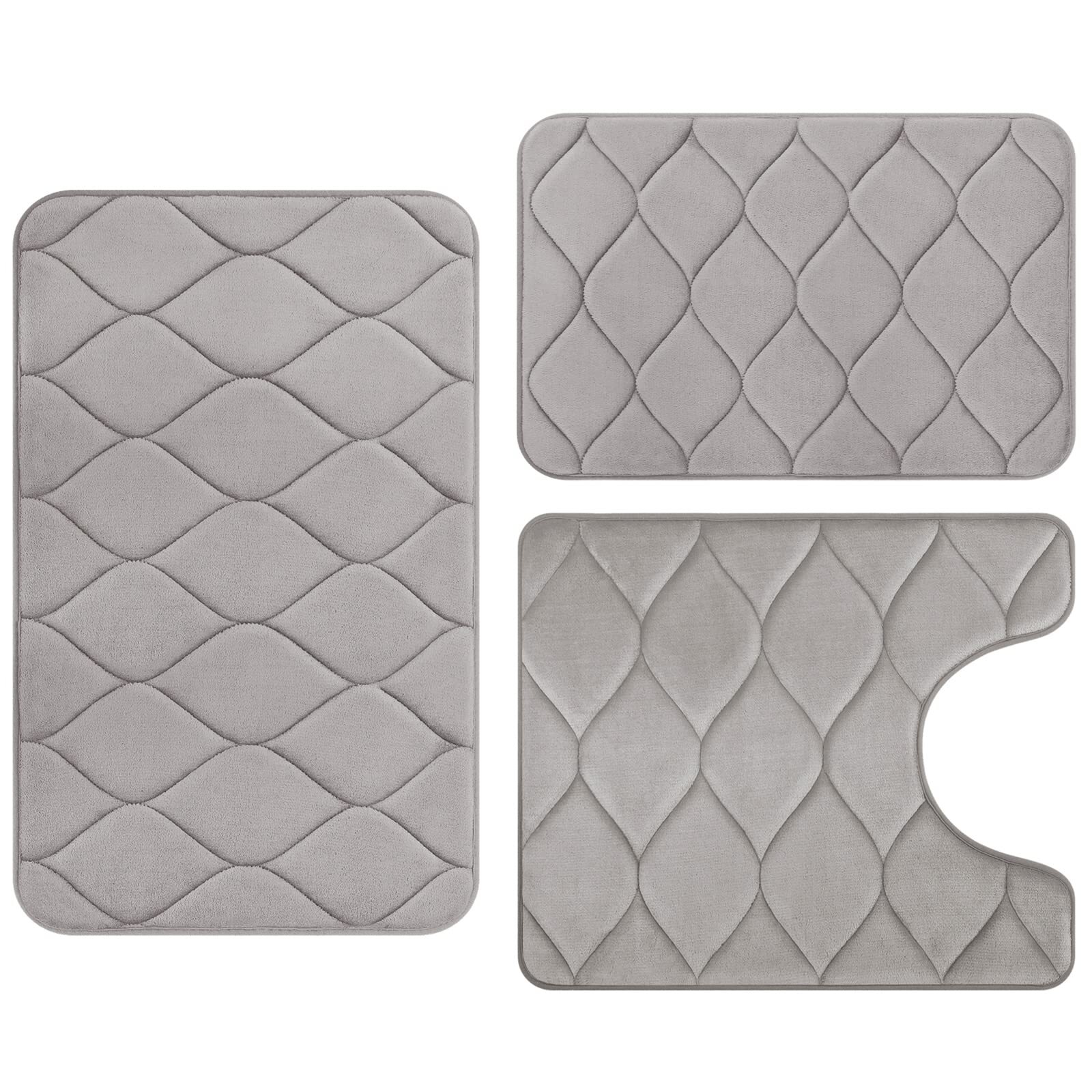 Memory Foam Bathroom Rug Super Soft Absorbent Nonslip Washable Bath Mat