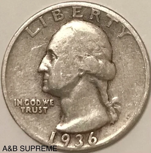 1936 S Washington Quarter VF Very Fine From Estate 90% Silver