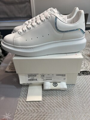 NEW Alexander McQueen Oversized Sneaker White/Paradise Blue Sz 12/45