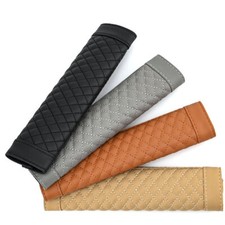 2X Car Seat Belt Shoulder Cover Cushion Harness Safety Comfort Pad PU Leather