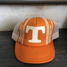 Vintage Tennessee Volunteers UT Snapback Trucker Hat Cap - Orange and White Mesh