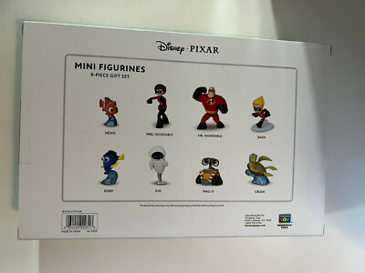 Disney Pixar 8 piece Mini Figure gift set: WALL-E, Eve, Nemo, Dory