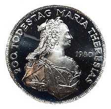 [NC] AUSTRIA - 500 SCHILLING 1980 MARIA TERESA - ARGENTO PROOF (nc504a)