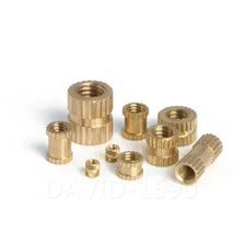 M3 M4 M5 Brass Metric Threaded Round Cylinder Knurled Nut Insert Embeded Nut