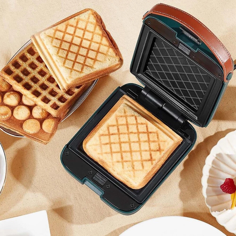 Sandwich maker breakfast machine with double-sided heating for  multi-functional toasted bread.