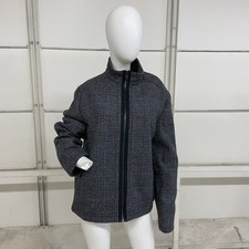 Express Full Zip Houndstooth Plaid Mock Neck Jacket Women's Size L