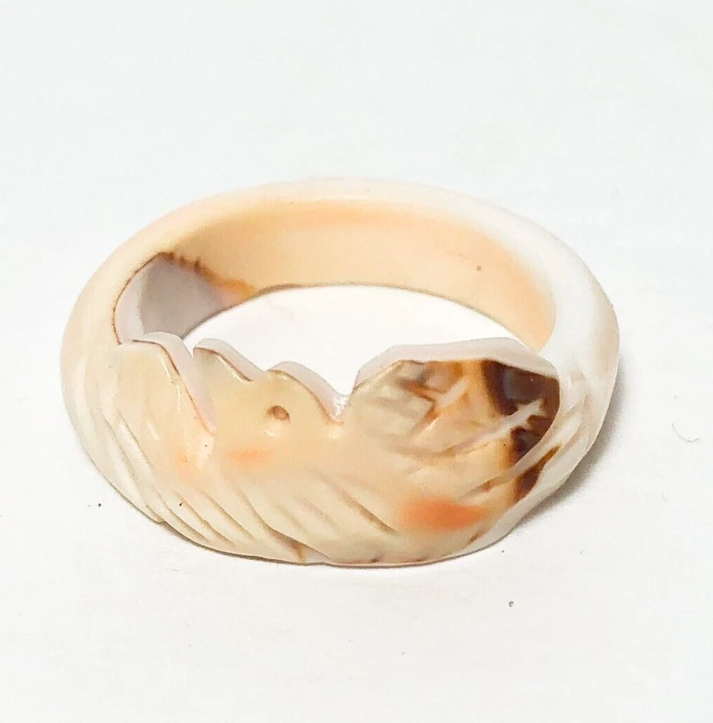 Carved seashell best sale ring