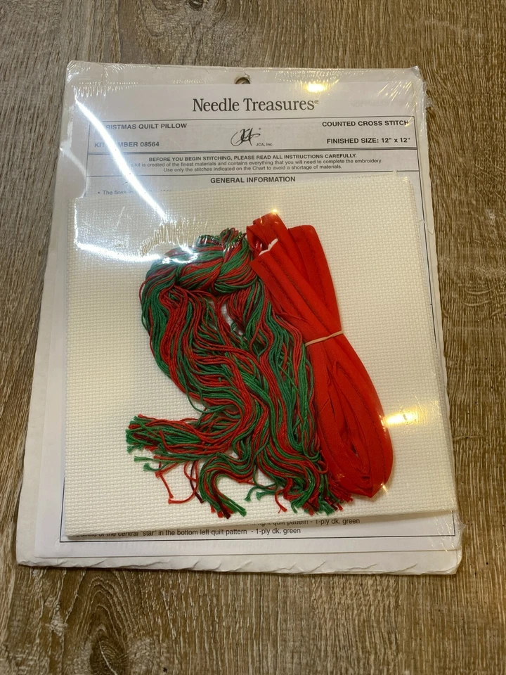 JCA Needle Treasures Kit Punto de Cruz Contado Navidad Edredón Almohada 08564 NUEVO Foto 2 de 3