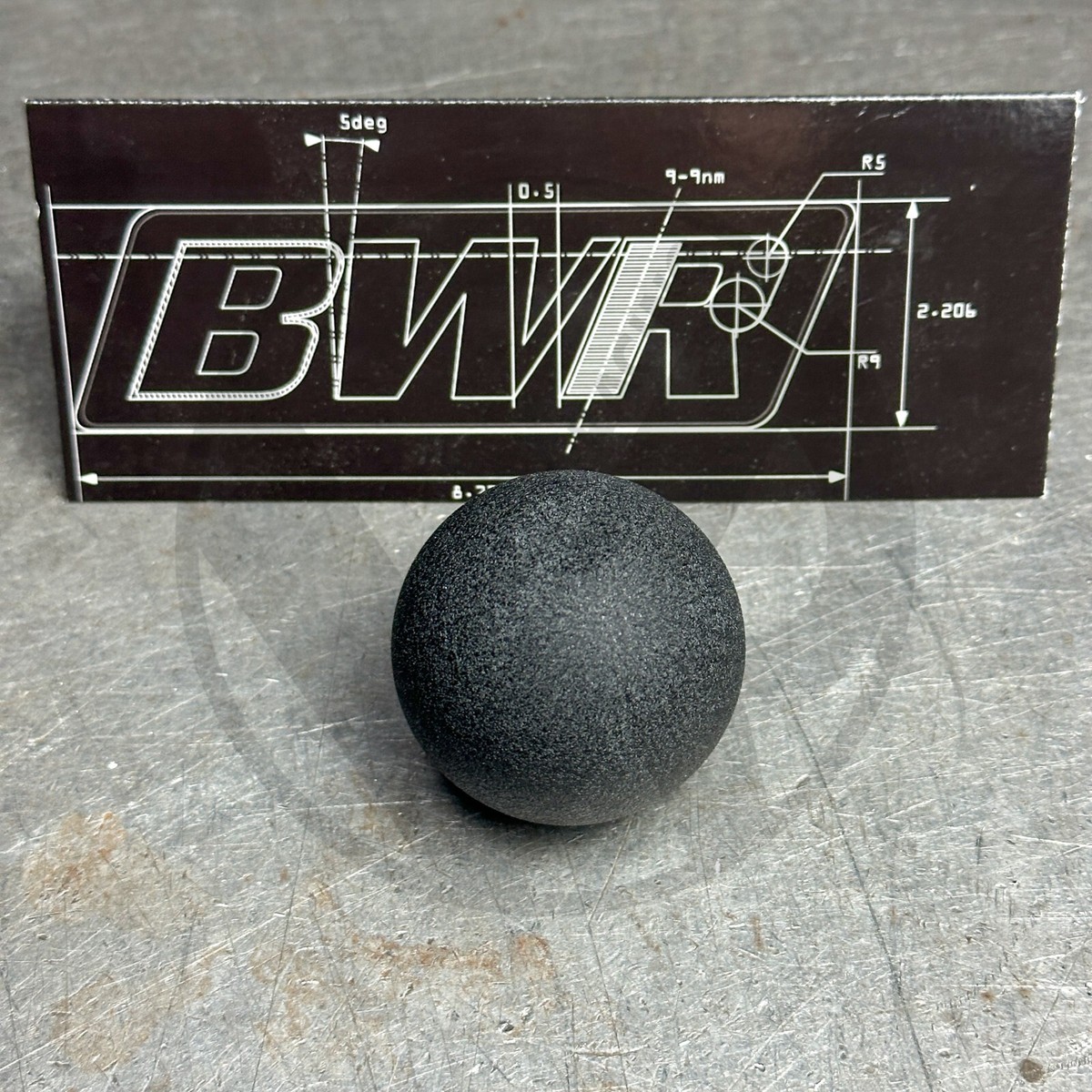 Blackworks BWR 10x1.5 Aluminum Ball Shift Knob Wrinkle Black for