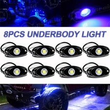 Blue 8 Pods Led Rock Underbody Lights For Jeep Offroad Truck Pickup Atv Utv Boat