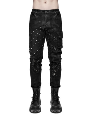 Devil Fashion Mens Goth Punk Jeans Pants Black Dieselpunk Devil Fashion Mens Goth Punk Jeans Pants Black Dieselpunk