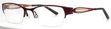 CHARMANT CH12075 BU Burgundy Womens Semi Cat Eye Half Rim Eyeglasses 51-18-135