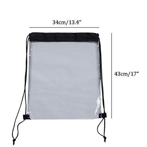 2 Pcs Clear Drawstring Bags PVC Portable Waterproof Backpack Travel Gym ...