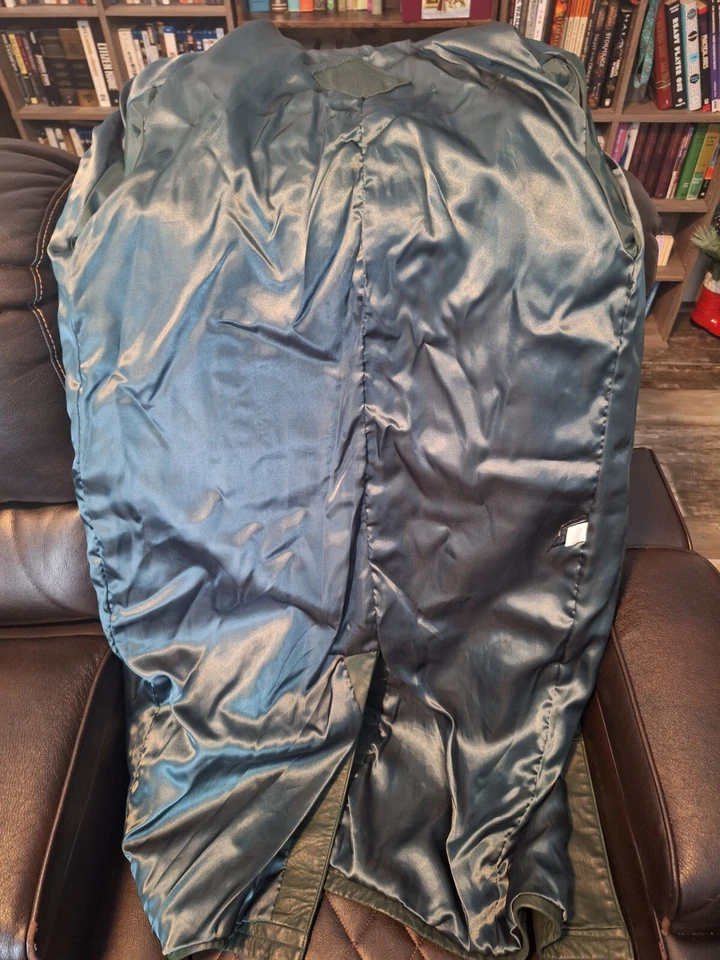 Abrigo clásico vintage de cuero verde oscuro para mujer JACQUELINE FERRAR talla M años 90 Foto 3 de 3