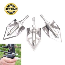 3X 100gr Arrowheads 360 Archery Broadhead Arrow Points Tips Hunting Shooting US