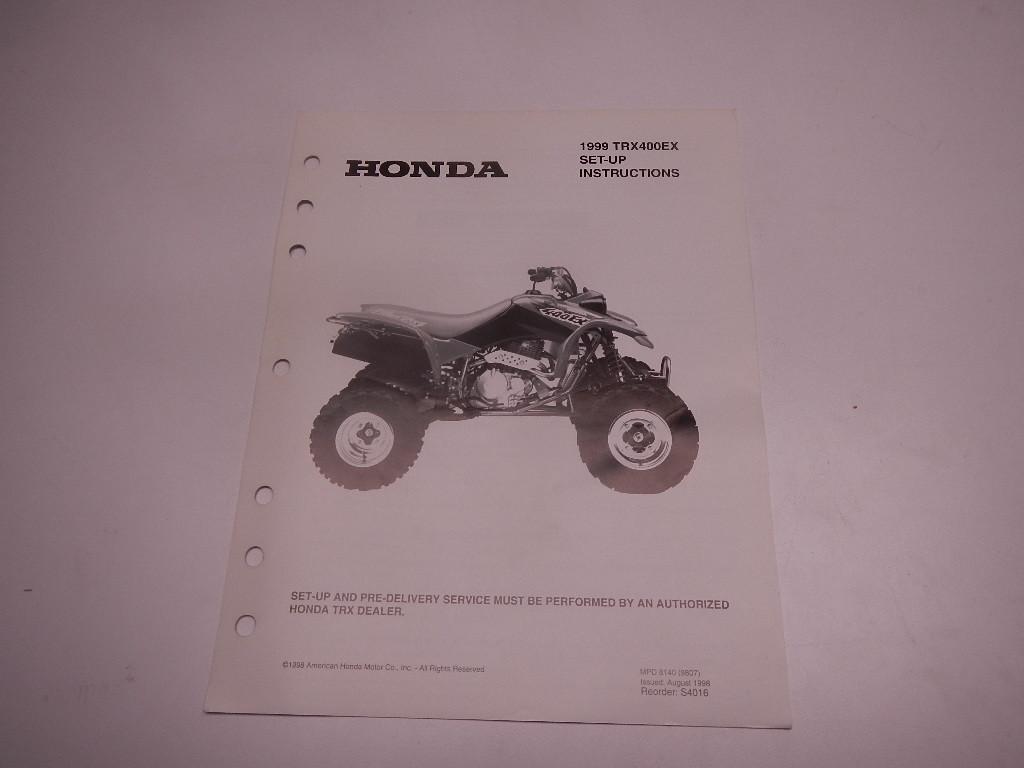 1999 Honda TRX400EX Set Up Instructions TRX400 EX TRX 400EX 400 99 | eBay