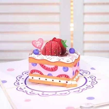 You're So Sweet! - 3D Strawberry Cake Pop Up 3D Greeting Card with Envelope