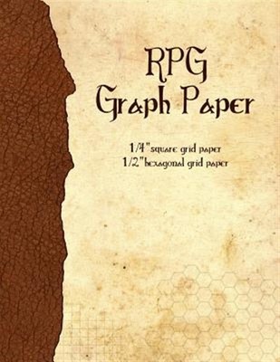 RPG Graph Paper: 1/4-Inch Grid & 1/2-Inch Hexagonal Grid Paper for Map-Drawin...