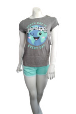 NWT Girls Justice Outfit Earth Day Top/Mesh Shorts Size 10