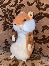 Steiff Hamster Goldy With Button Made In Germany Stuffed Animal Plush Old Doll