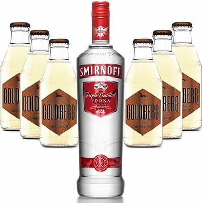 Moscow Mule Set - Smirnoff Vodka 0,7l 700ml (37,5% Vol)+ 6x Goldberg Intense Gin