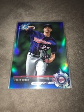 2017 Bowman Chrome Felix Jorge Minnesota Twins Prospect Blue Refractor #131/150