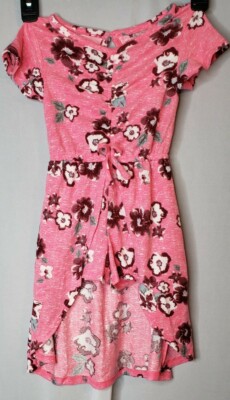 One Step Up Girls Rompers Pink Lunge Floral Walk-through Knit Romper Toddler 3T 