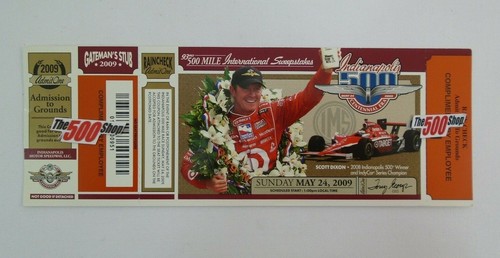 Biglietto omaggio dipendente gara 500 Indianapolis 2009 inutilizzato Scott Dixon