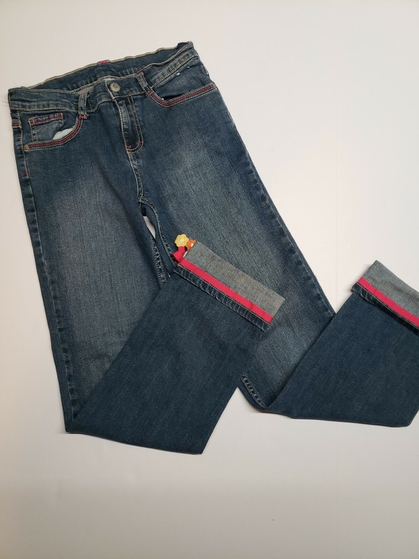Gymboree Fall for Autumn Ribbon and Flowers Roll Cuff Jean girls size 12