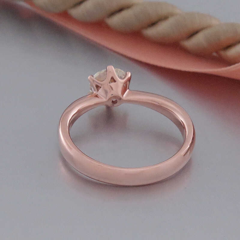 Ring - Solitaire - 1 Brilliant 1.00ct S-Z/vs1 with DPL Expertise - 18K/750 Ro... View 5