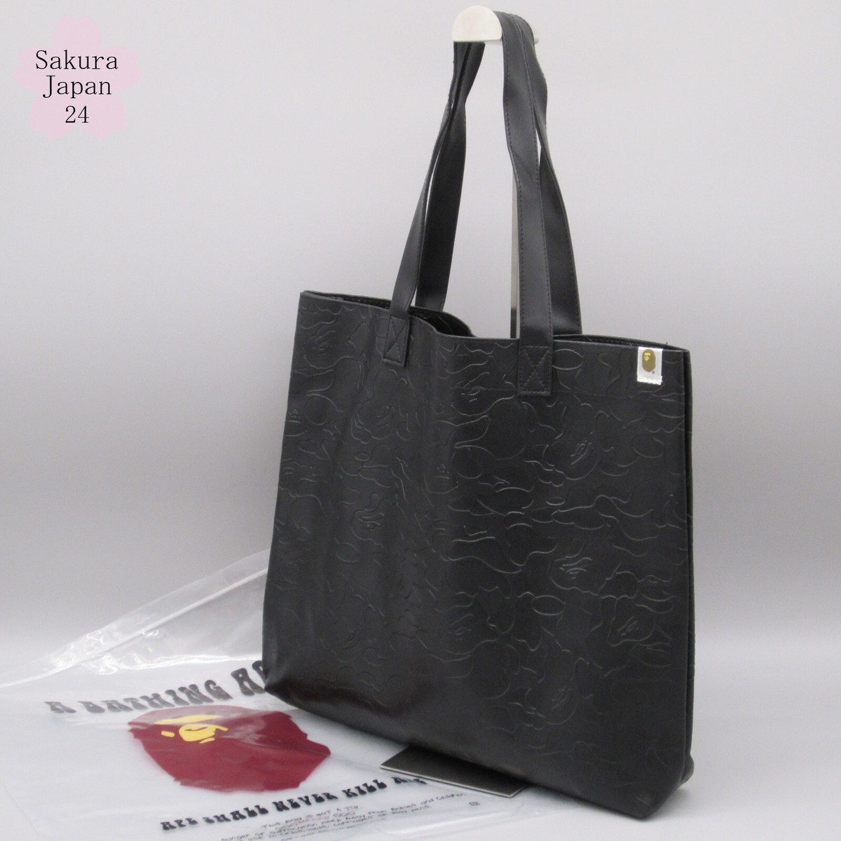 BAPE A Bathing Ape Camo Embossed Leather Tote Bag 2016SMR Japan