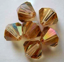 5 6mm Swarovski Crystal Bicones-Lt.Color.Topaz AB(Please read item description)