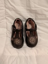 Stride Rite Toddler Mary Jane Size 6m Brown Floral Leather Dress Shoes