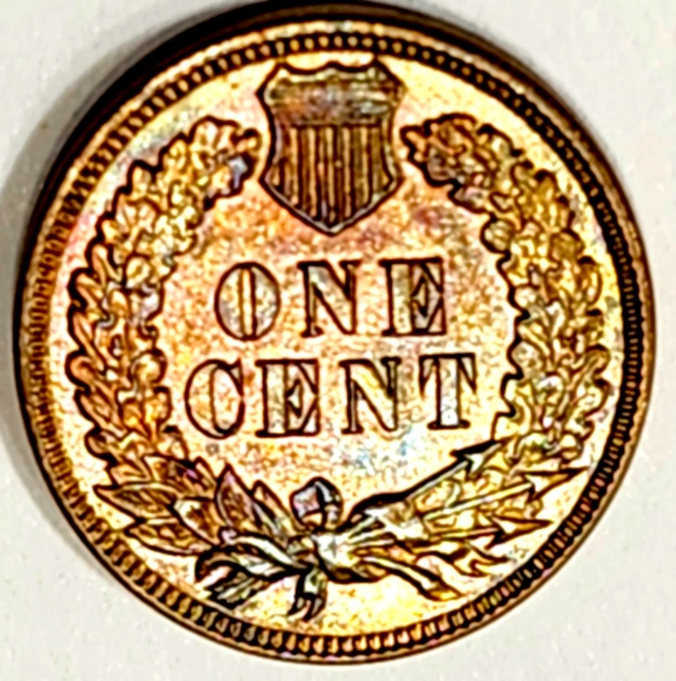 1897 Indian Cent Ch BU + Full Diamonds Nice Reverse Color - Image 2 of 2