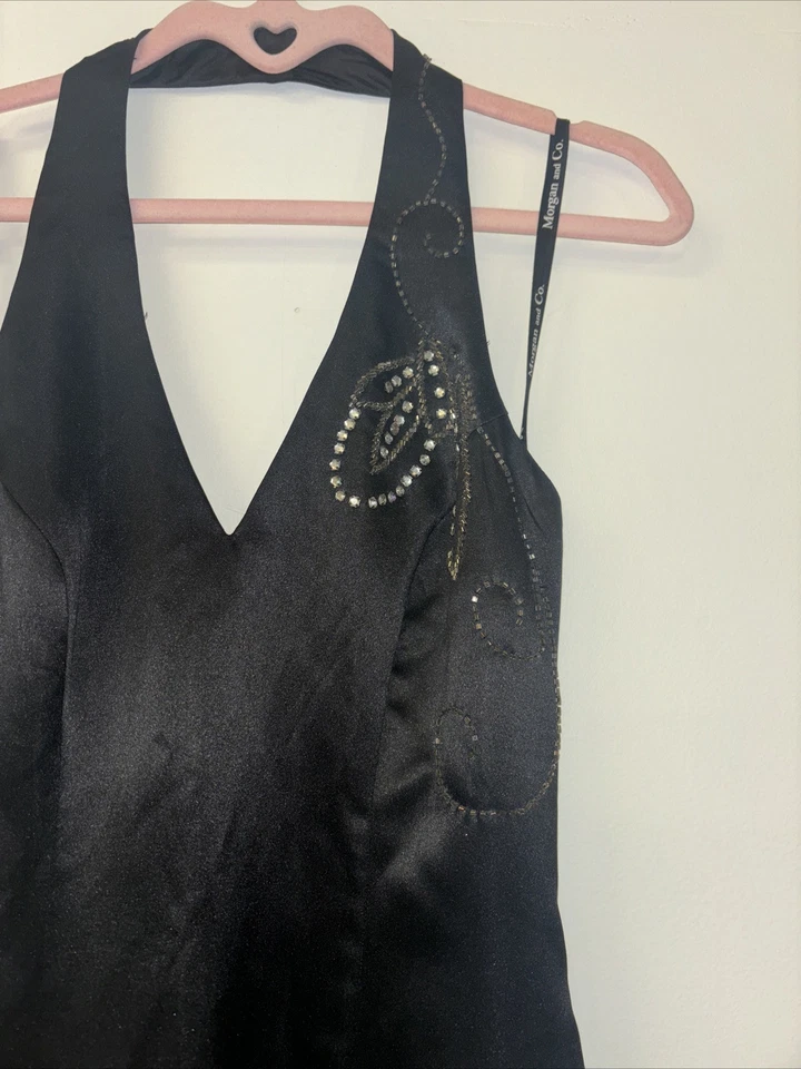 VTG Morgan & Co Beaded Prom Dress Gown Formal Sz 7/8 Women’s M Whimsigoth Fairy - Image 3 of 4