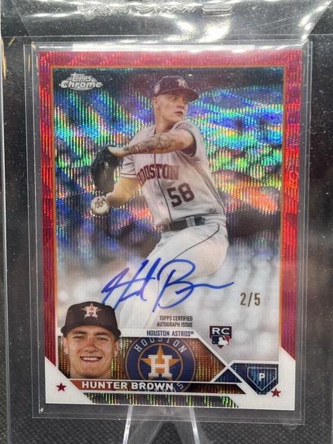 2023 Topps Chrome-Hunter Brown RC #RA-HBR RED AUTO REFRACTOR /5 RARE RC