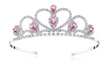 Lovelyshop Pink Gems Rhinestone Tiara, for Little Kid Big Kid Girl Prom Birth...