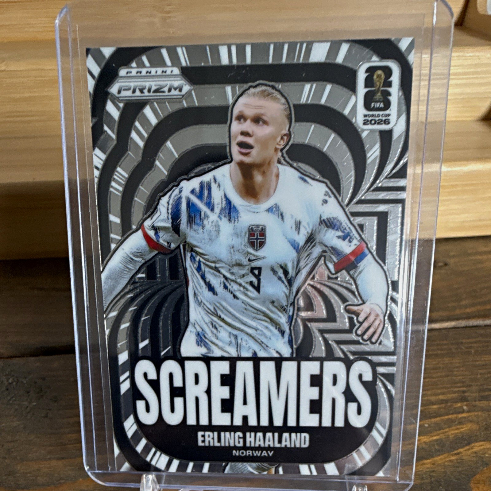 Panini 2026 Prizm FIFA World Cup Screamers Erling Haaland Norway #15 view 1