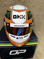 Oscar Piastri Signed Official 2025 Monaco GP Mini Helmet 1:2 McLaren Beckett #2
