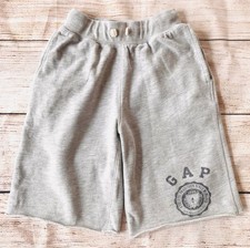 Gap Kids Gray Fleece Knit Athletic Navy Logo Shorts Boy's Sz M 8