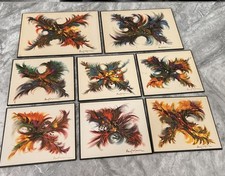 Paul Mann Zestaw mat do stołu abstrakcyjnego do sztuki - Vintage Allan Fowler x6 med 2xlarge