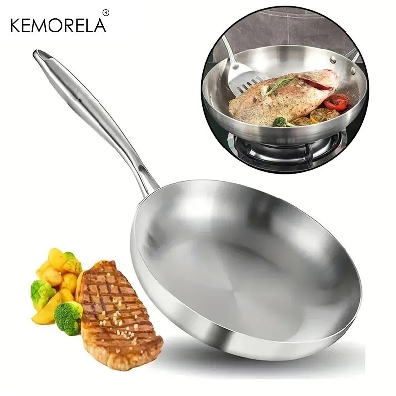 2/3PCS Stainless Steel Frying Pan Set – 5-Ply, Nonstick, 22–28cm